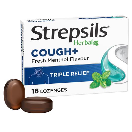 Strepsils Herbal Cough + Fresh Menthol Flavour 16 Lozenges