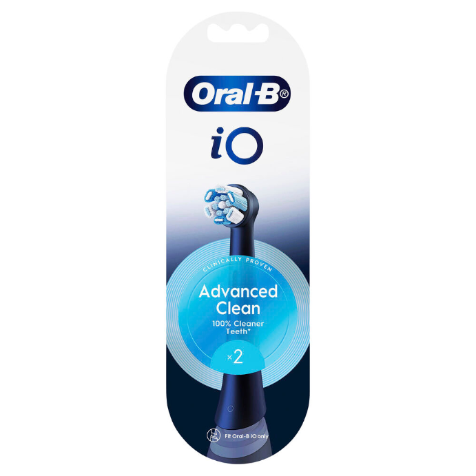 Oral-B iO Advanced Clean Black Electric Toothbrush Replacement Heads 2 Pack