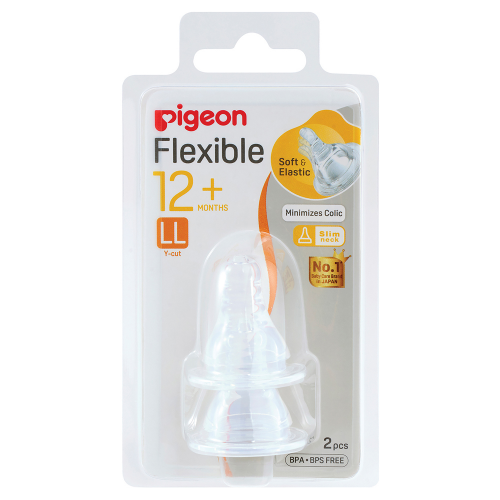 Pigeon Flexible Peristaltic Plus LL Nipple 12+ Months 2 Pack
