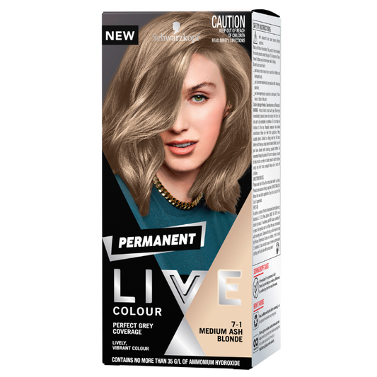 Schwarzkopf LIVE Colour Permanent 7.1 Medium Ash Blonde 1 Pack