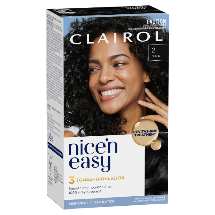 Clairol Nice 'N Easy 2 Black Permanent Hair Colour 1 Pack