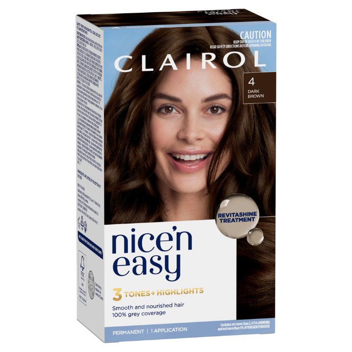 Clairol Nice 'N Easy 4 Natural Dark Brown Permanent Hair Colour 1 Pack