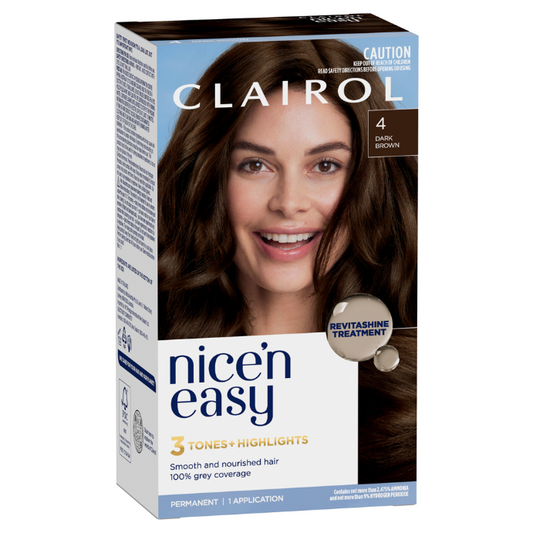 Clairol Nice 'N Easy 4 Natural Dark Brown Permanent Hair Colour 1 Pack