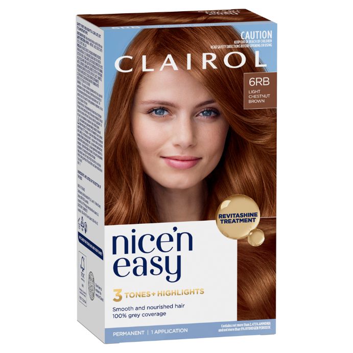 Clairol Nice 'N Easy 6RB Light Chestnut Brown Permanent Hair Colour 1 Pack