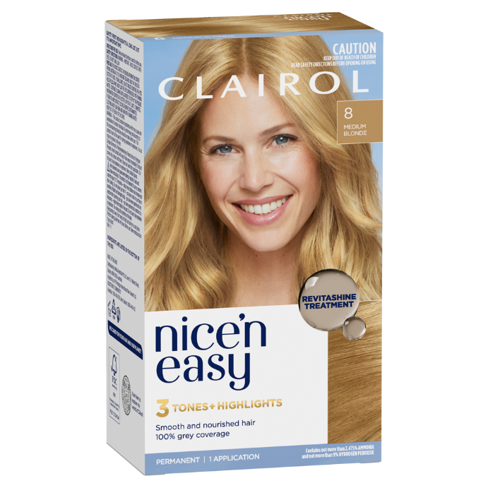 Clairol Nice 'N Easy 8 Natural Medium Blonde Permanent Hair Colour 1 Pack
