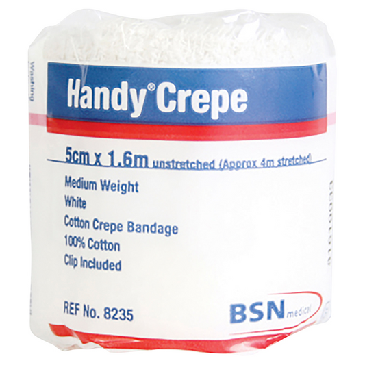 HANDY Handycrepe Medium Weight Bandage White 5cm x 1.6m 1 Roll