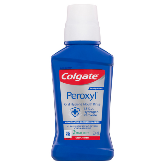 Colgate Peroxyl Oral Cleanser Alcohol Free Mint Flavour 236mL