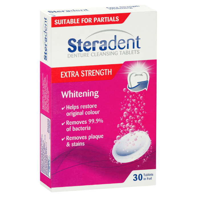 Steradent Extra Strength Whitening Tablets 30 Tablets