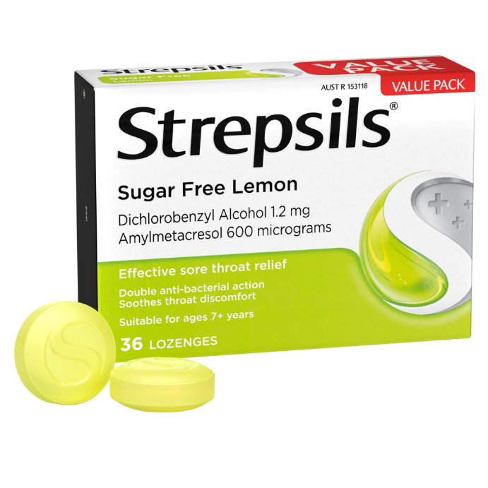 Strepsils Sugar Free Lemon 36 Lozenges