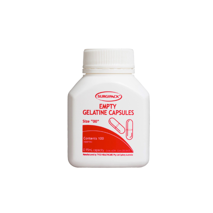 SurgiPack Gel Capsules Empty Size 00 x 100 6034