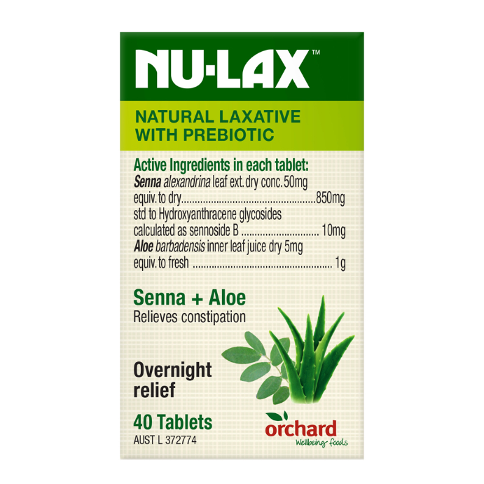 Nulax Natural Laxative Aloe Tablets 40 Pack