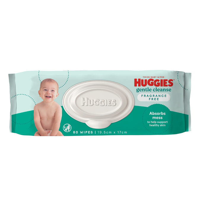 Huggies Gentle Cleanse Fragrance Free 80 Wipes