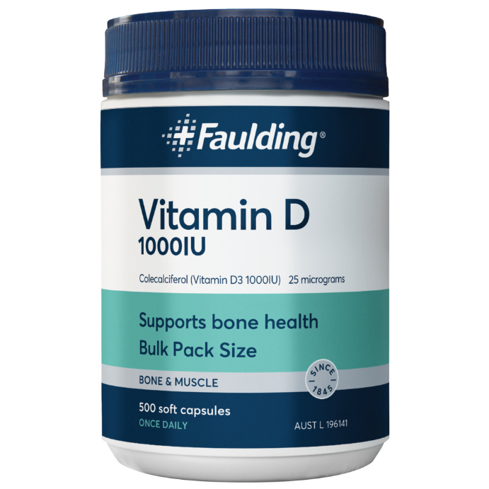 Faulding Vitamin D 1,000IU 500 Capsules