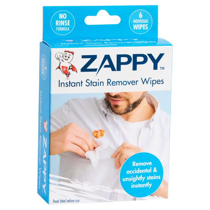 ZAPPY Instant Stain Remover Wipes 6 Pack