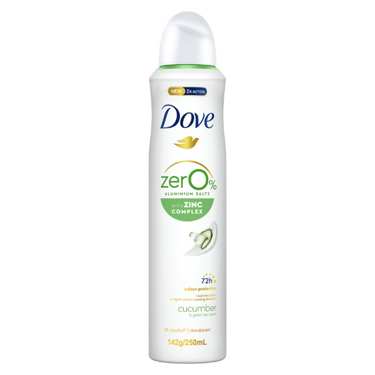 Dove Women Deodorant Zero % Aluminium Salts Cucumber & Green Tea 250mL