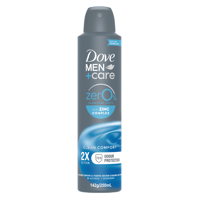 Dove Men+ Care Zero % Aluminium Salts Clean Comfort 250mL