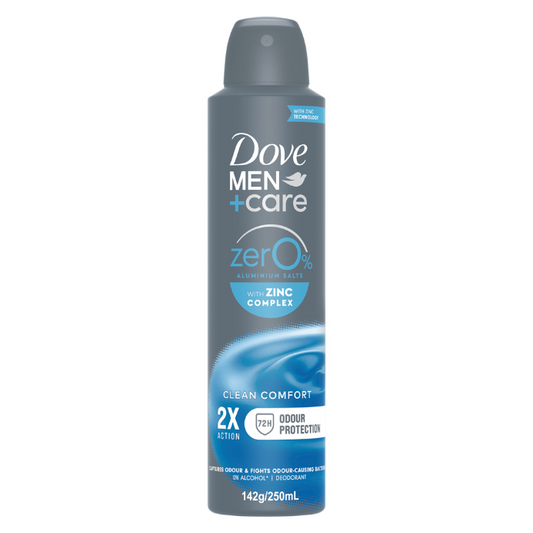 Dove Men+ Care Zero % Aluminium Salts Clean Comfort 250mL