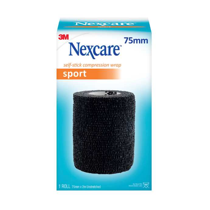 Nexcare Self Stick Compression Wrap 75mm Black