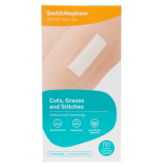 OPSITE POST-OP Waterproof Dressings 15.5cm x 8.5cm 2 Pack