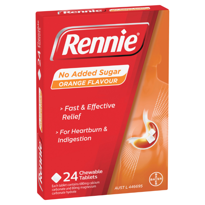 Rennie No Added Sugar Orange 24 Pack