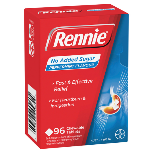 Rennie No Added Sugar Peppermint 96 Pack