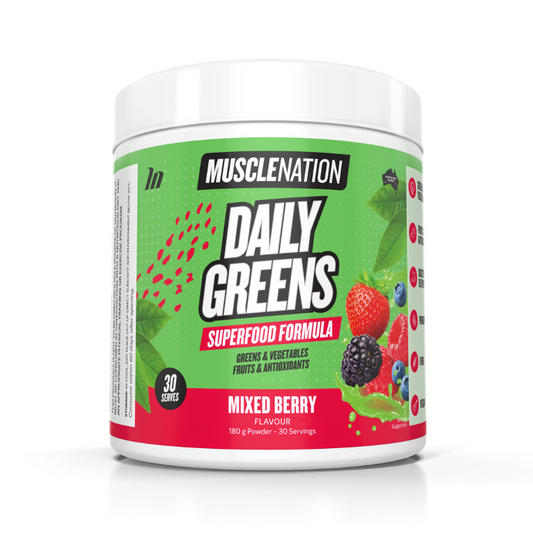 Muscle Nation Daily Greens Superfood Formula Mixed Berry Flavour 180g