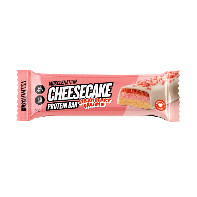 Muscle Nation Cheesecake Protein Bar Strawberry 50g