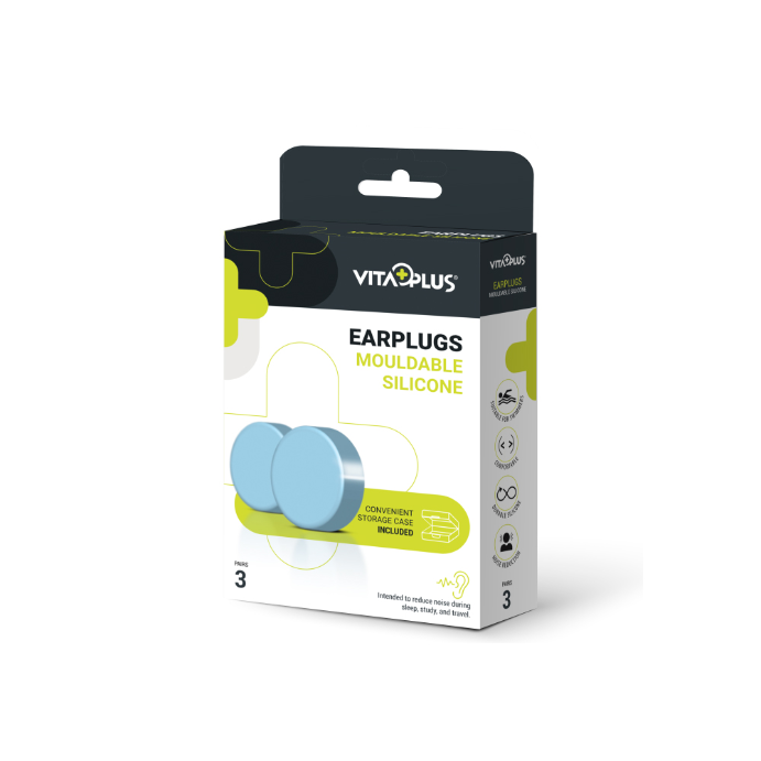 VITAPLUS Earplugs Mouldable Silicone 3 Pairs