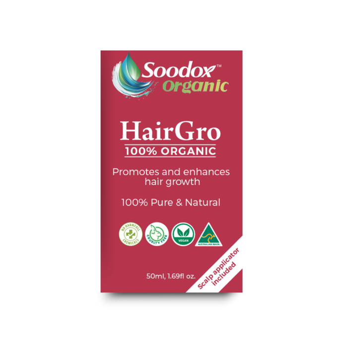 SOODOX Organic HairGro 50mL + Scalp Applicator 2 Piece Set