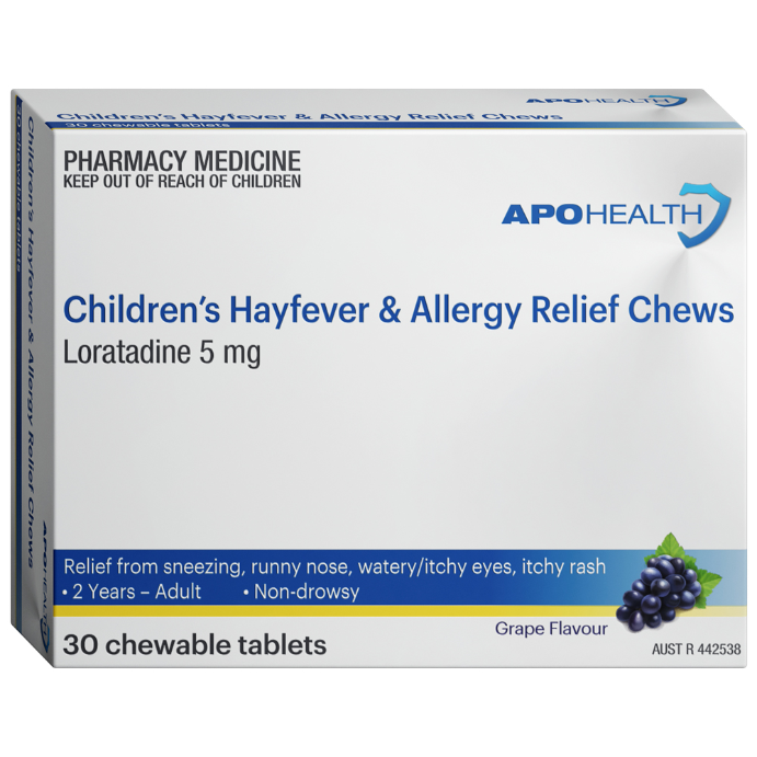 Aph Hayfever And Allergy Relief Chewable 30 Tablets Blister Pack.