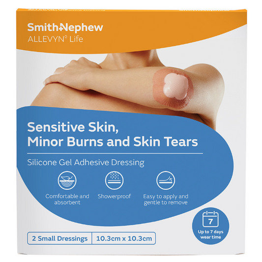 ALLEVYN Life Silicone Gel Adhesive Dressing 10.3cm x 10.3cm 2 Pack