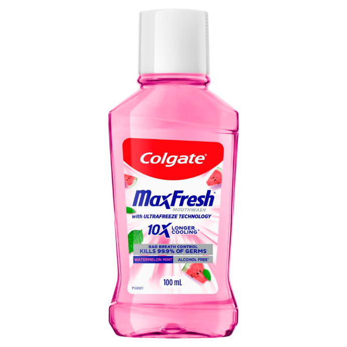 Colgate MaxFresh Alcohol Free Watermelon Mint Mouthwash 100mL