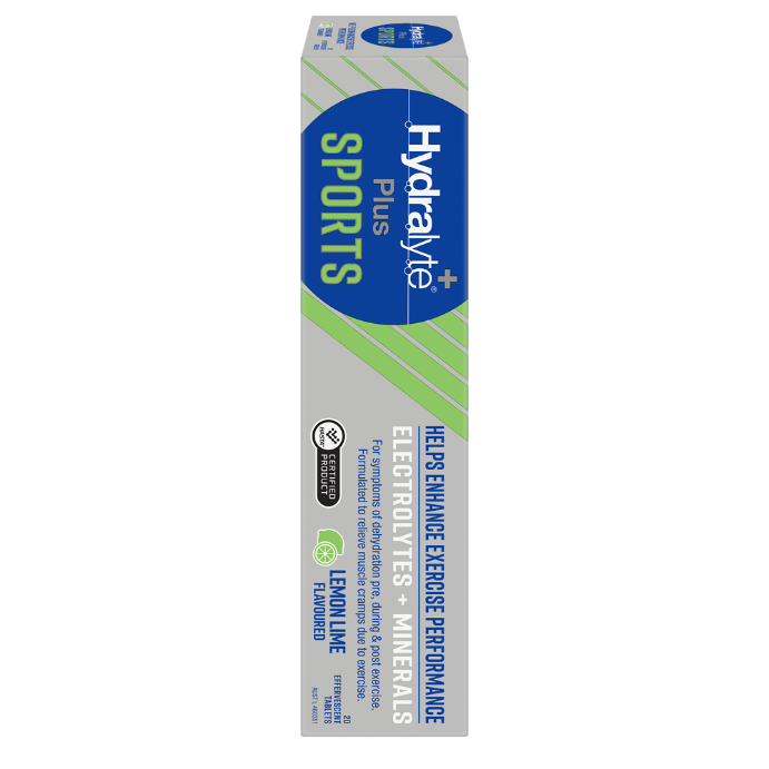 Hydralyte Plus Sport Effervescent Lemon Lime 20 Tablets