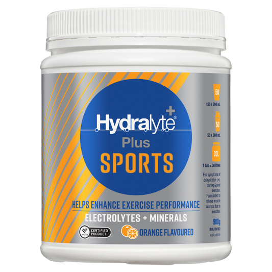 Hydralyte Plus Sports Oran Fla Pwd 900gHydralyte Plus Sports Orange Flavoured Powder 900g