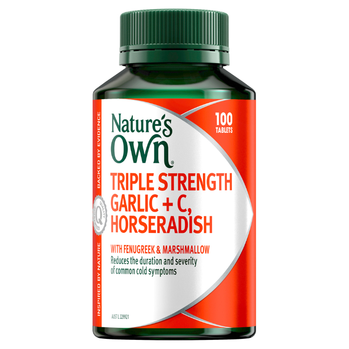 Nature's Own Triple Strength Garlic + C, Horseradish 100 Tablets