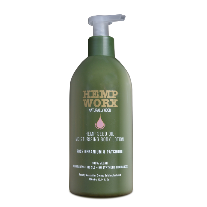 Hemp Worx Rose Geranium & Patchouli Body Lotion 300mL
