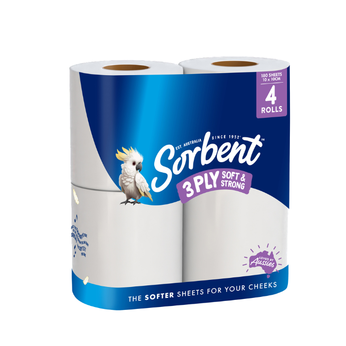 Sorbent Toilet Paper 3ply 4pk
