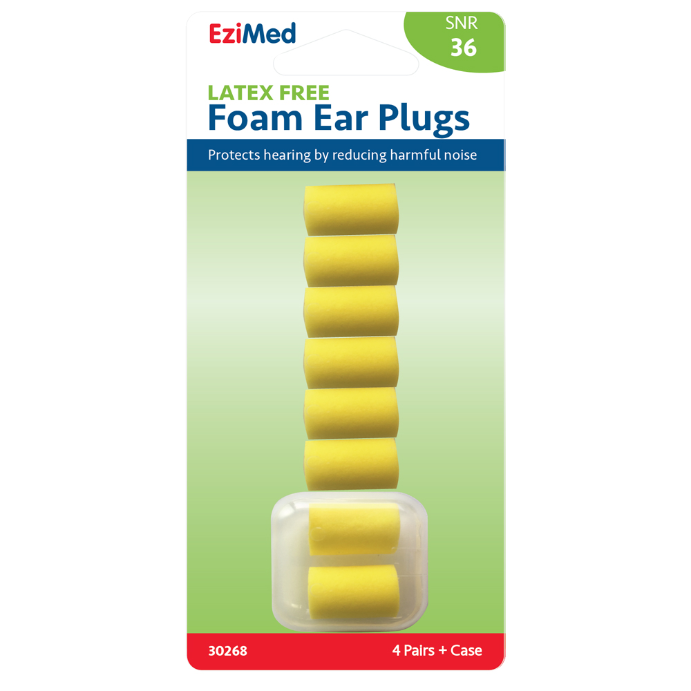 Ezimed Foam Ear Plugs 4 Pairs + Case