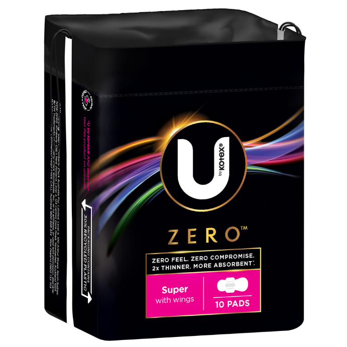 U By Kotex Super Pads With Wings 10 Pack