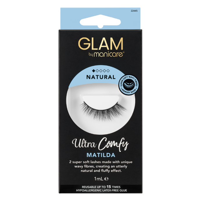 Glam by Manicare Ultra Comfy Lashes Natural Matilda 1 Pair
