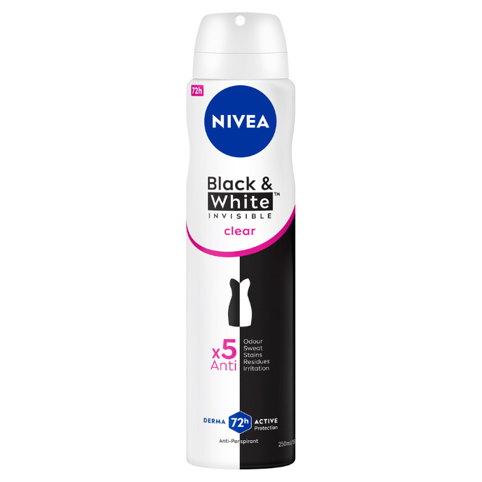 NIVEA Black & White Invisible Clear 72H Anti-Perspirant 250mL