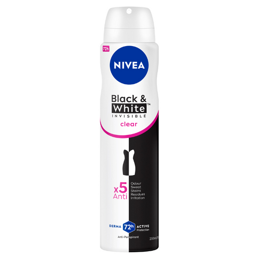 NIVEA Black & White Invisible Clear 72H Anti-Perspirant 250mL