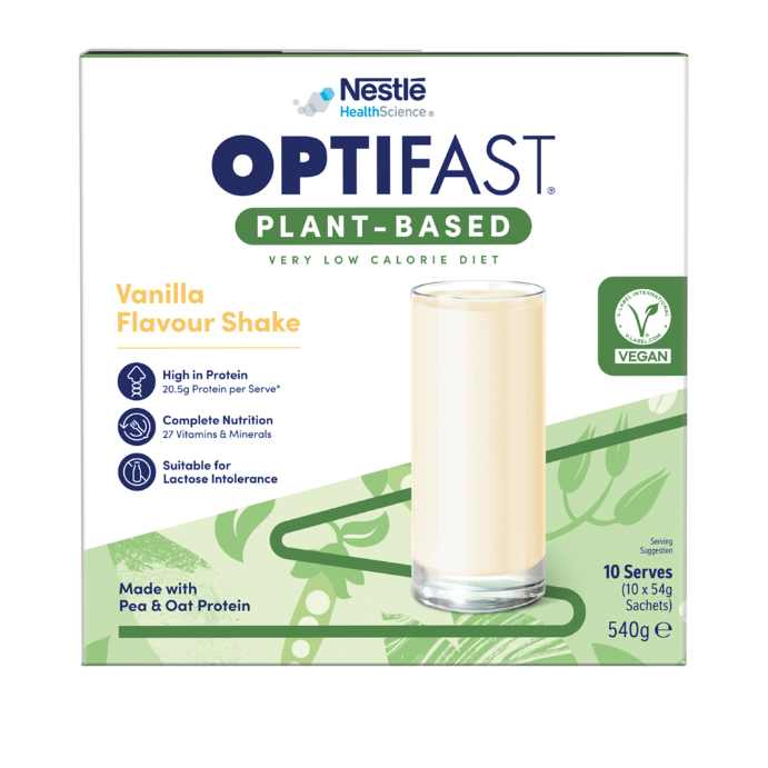 Optifast VLCD Plant-Based Vanilla Flavour Shake 10 x 54g