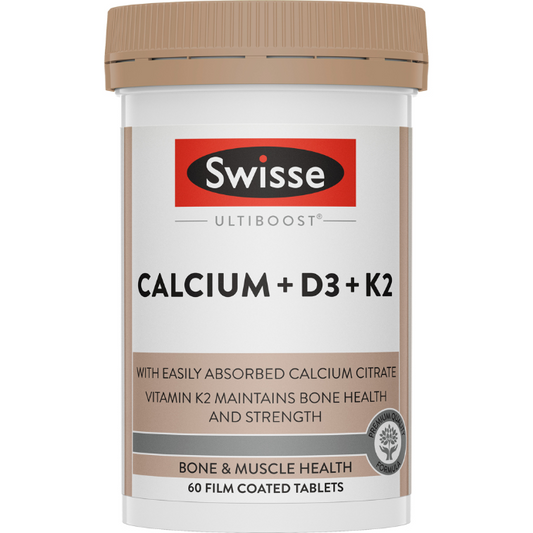 Swisse Ultiboost Calcium + D3 + K2 60 Tablets