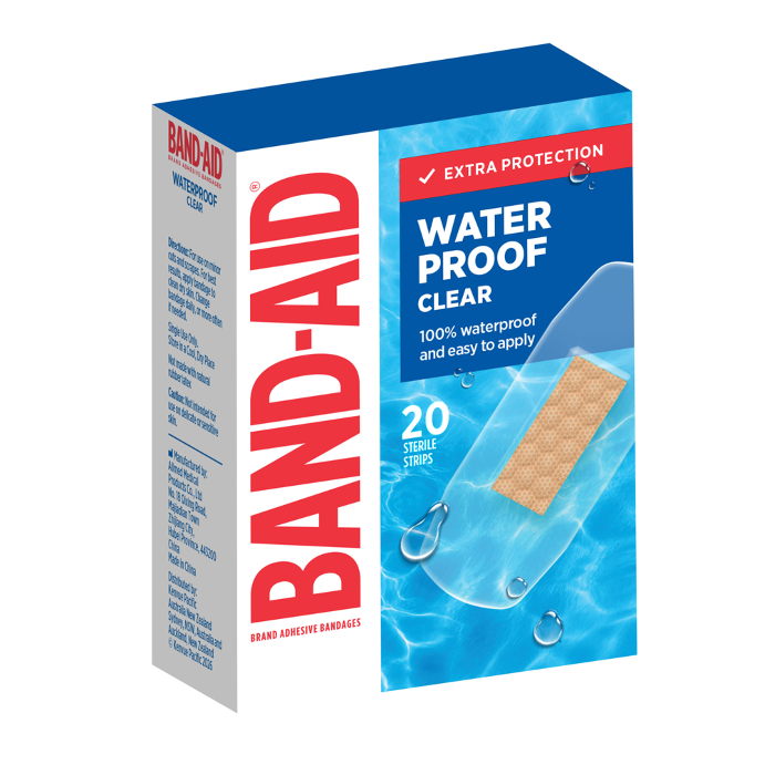 BAND-AID Waterproof Clear All One Size 20 Pack