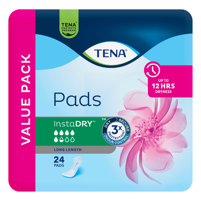 Tena Pad Instadry Long 24 Pack