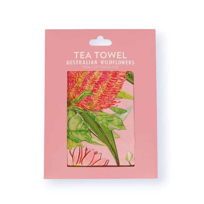 LA LA LAND Tea Towel Australian Wildflowers Cockatoo 44 x 64cm