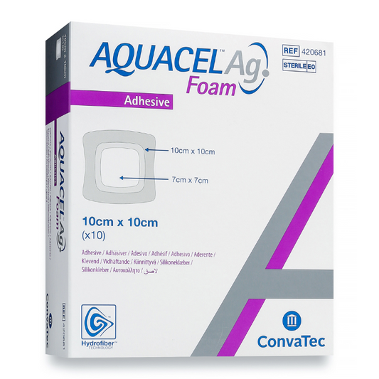 Aquacel Ag Foam Dressing Adhsv 10cm X 10cm