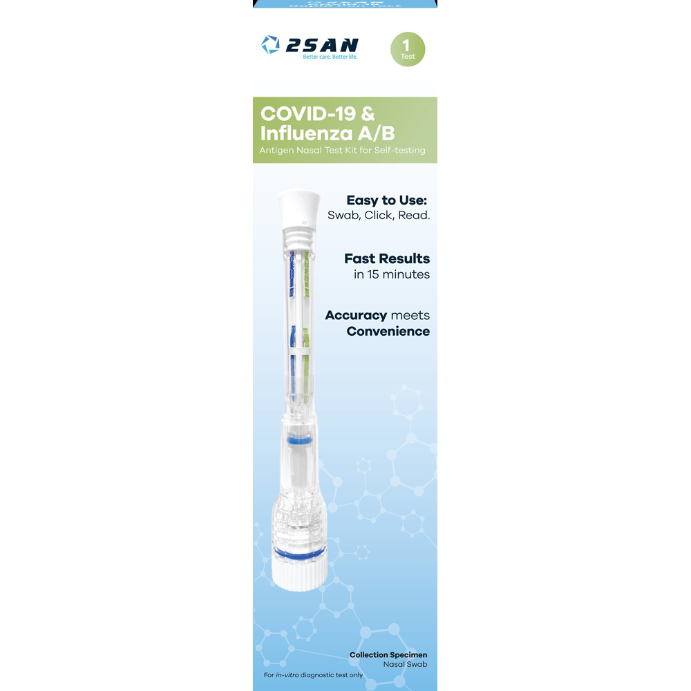 2san Covid-19 & Influenza A/b Antigen Nasal Pen Self Nasal Test - 1pk