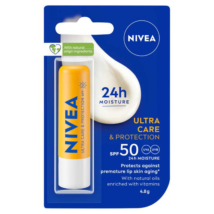 NIVEA Ultra Care & Protection SPF50 Lip Balm 4.8g